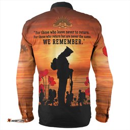 Australia Long Sleeve Button Shirt We Will Never Forget