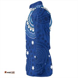 Australia Long Sleeve Button Shirt Flag With Kangaroo Aboriginal