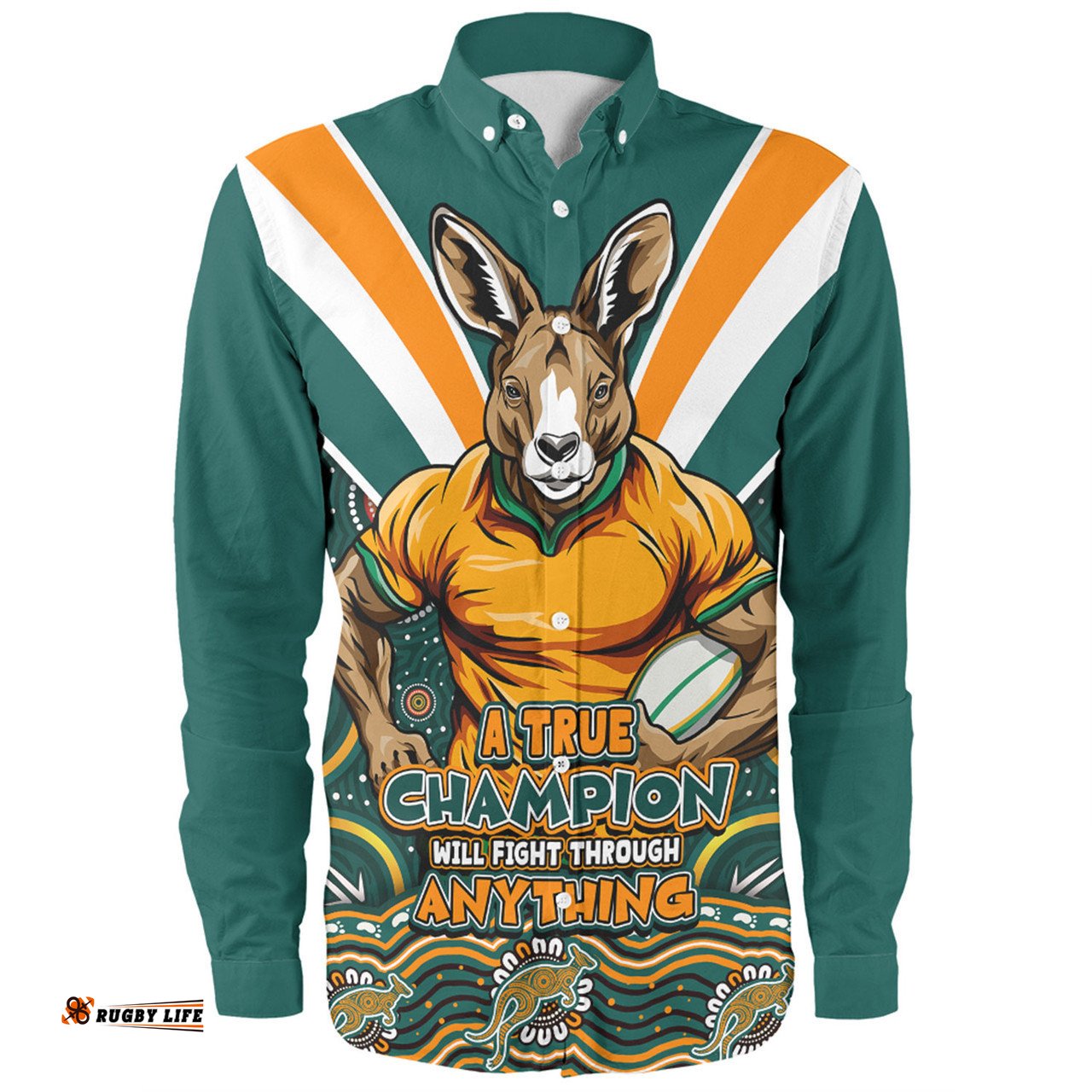 Australia Long Sleeve Button Shirt Wallabies Squad A True Champion Will Fight Through Anything