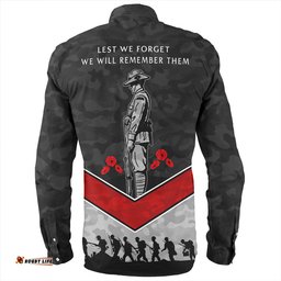 Australia Long Sleeve Button Shirt Camouflage Lest We Forget