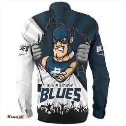 Carlton Long Sleeve Button Shirt Breaking Through Fan Design