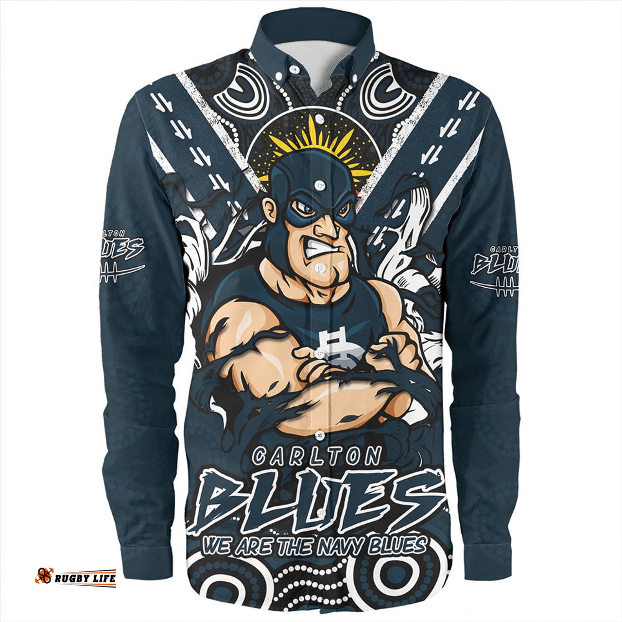 Carlton Long Sleeve Button Shirt Ripped Legacy Of The Game