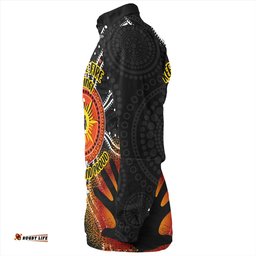 Australia Long Sleeve Button Shirt Naidoc Week Aboriginal Pattern Hand Symbols