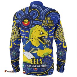 Parramatta Eels Long Sleeve Button Shirt Custom Naidoc Week 2024 Aboriginal Pattern And Torres Strait Islander Inspired