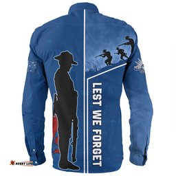 Canterbury-Bankstown Bulldogs Long Sleeve Button Shirt - Anzac Day Lest We Forget Poppy