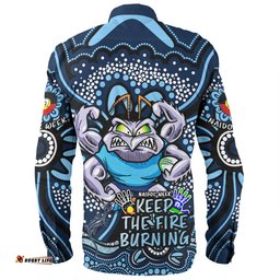 New South Wales Blues Long Sleeve Button Shirt Aboriginal Inspired Naidoc Week Custom For Die Hard Fan Supporters