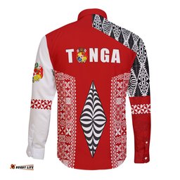 Custom Personalised Tonga Rugby Long Sleeve Button Shirt - Mate Ma'a Tonga