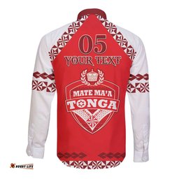 Custom Tonga Mate Maa Rugby Long Sleeve Button Shirt Go Champions