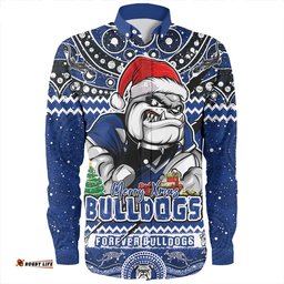 Canterbury-Bankstown Bulldogs Long Sleeve Button Shirt Aboriginal Xmas Special Ugly Christmas Style