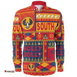 South Australia Christmas Long Sleeve Button Shirt - Holly Jolly Chrissie Long Sleeve Button Shirt