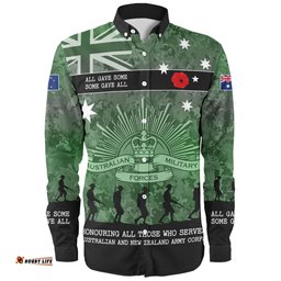 Australia Anzac Day Long Sleeve Button Shirt - Australia and New Zealand Warriors All gave some Some Gave All Green Long Sleeve Button Shirt