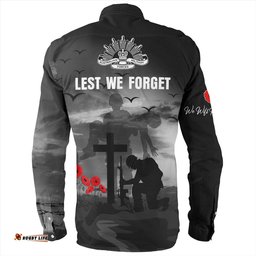 Australia Long Sleeve Button Shirt Lest We Forget Remember Soldiers