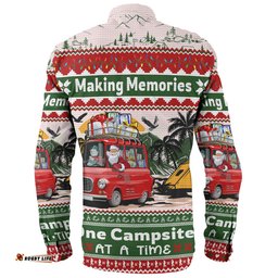 Australia Camping Christmas Long Sleeve Button Shirt - Making Memories One Campsite At A Time Long Sleeve Button Shirt