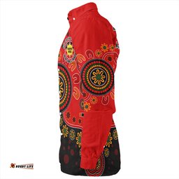 Australia Long Sleeve Button Shirt Aboriginal Indigenous Naidoc Week Simple