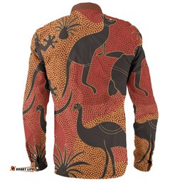 Australia Aboriginal Long Sleeve Button Shirt - Aboriginal Dot Art With Animals Long Sleeve Button Shirt