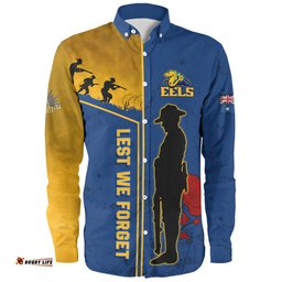 Parramatta Eels Long Sleeve Button Shirt - Anzac Day Lest We Forget Poppy