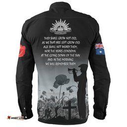 Australia Anzac Day Long Sleeve Button Shirt - Lest We Forget Black Long Sleeve Button Shirt