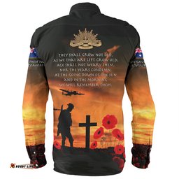 Australia Anzac Day Long Sleeve Button Shirt - Australia Remember Orange Long Sleeve Button Shirt
