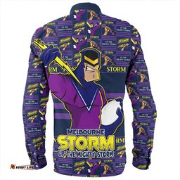 Melbourne Storm Long Sleeve Button Shirt Champion������������������������������������������������������s Pride Comic Style