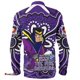 Melbourne Storm Long Sleeve Button Shirt Aboriginal Inspired Naidoc Week Custom For Die Hard Fan Supporters