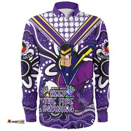 Melbourne Storm Long Sleeve Button Shirt Aboriginal Inspired Naidoc Week Custom For Die Hard Fan Supporters