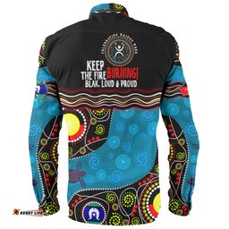 Australia Long Sleeve Button Shirt Custom Naidoc Week Culture Art With River And Tortoise Aboriginal