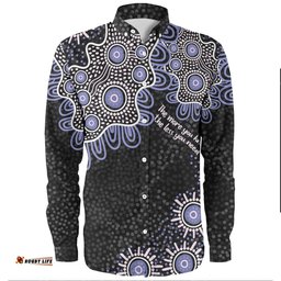 Australia Aboriginal Long Sleeve Button Shirts - The More You Know The Less You Need Purple Patterns Long Sleeve Button Shirts