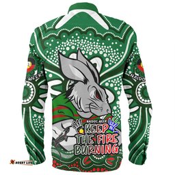 South Sydney Rabbitohs Long Sleeve Button Shirt Aboriginal Inspired Naidoc Week Custom For Die Hard Fan Supporters