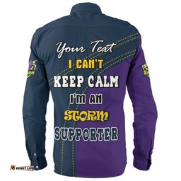 Melbourne Storm Long Sleeve Button Shirt Custom Team Of Us Die Hard Fan Supporters