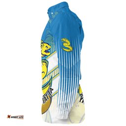 Parramatta Eels Long Sleeve Button Shirt - Parramatta Eels Mascot With Australia Flag