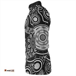 Australia Long Sleeve Button Shirt Aboriginal Indigenous Dot Painting