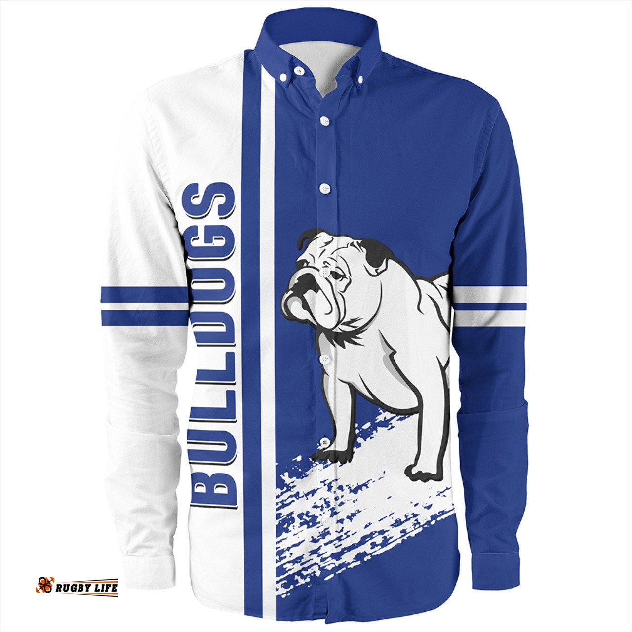 Canterbury-Bankstown Bulldogs Long Sleeve Button Shirt - Bulldogs Mascot Quater Style