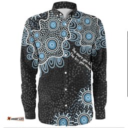 Australia Aboriginal Long Sleeve Button Shirts - The More You Know The Less You Need Blue Long Sleeve Button Shirts