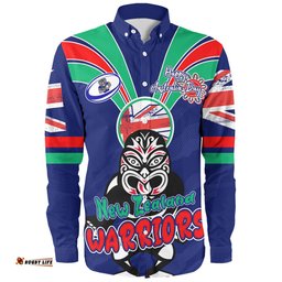 New Zealand Warriors Long Sleeve Button Shirt - Happy Australia Day We Are One And Free