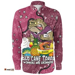 Queensland Cane Toads Custom Long Sleeve Button Shirt - Australian Big Things Long Sleeve Button Shirt