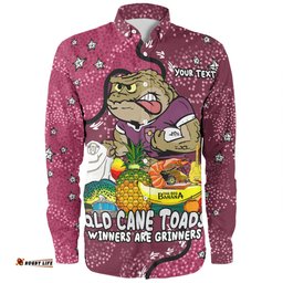 Queensland Cane Toads Custom Long Sleeve Button Shirt - Australian Big Things Long Sleeve Button Shirt