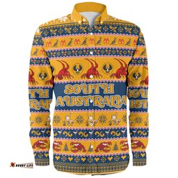 South Australia Big Things Christmas Custom Long Sleeve Button Shirt - The Big Lobster Long Sleeve Button Shirt