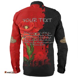 Australia Anzac Day Custom Long Sleeve Button Shirt - Australian And New Zealand Warriorsers In Flanders Fields Poppy Flowers Long Sleeve Button Shirt