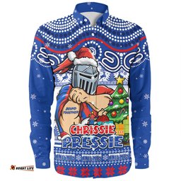 Newcastle Knights Long Sleeve Button Shirt Aussie Ugly Christmas For Die Hard Fan Supporters