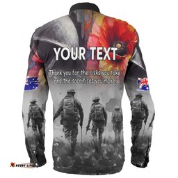 Australia Anzac Day Custom Long Sleeve Button Shirt - Thank You For The Risks You Take Long Sleeve Button Shirt