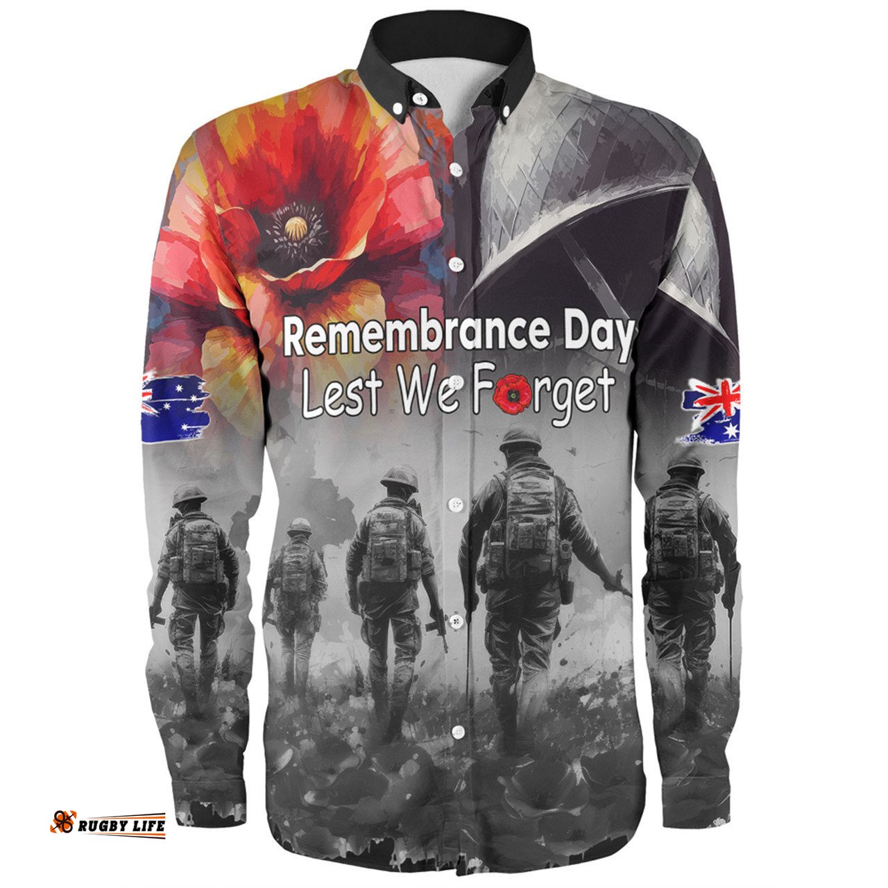 Australia Anzac Day Custom Long Sleeve Button Shirt - Thank You For The Risks You Take Long Sleeve Button Shirt