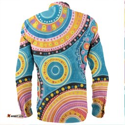 Australia Aboriginal Long Sleeve Button Shirts - Dots Art And Colorful Pattern Long Sleeve Button Shirts