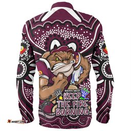 Queensland Maroons Long Sleeve Button Shirt Aboriginal Inspired Naidoc Week Custom For Die Hard Fan Supporters