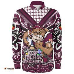 Queensland Maroons Long Sleeve Button Shirt Aboriginal Inspired Naidoc Week Custom For Die Hard Fan Supporters