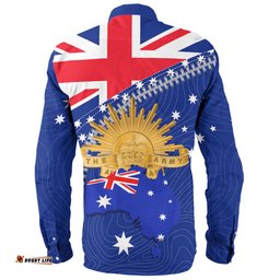 Australia Long Sleeve Button Shirt - Anzac Day Lest We Forget Australia Flag