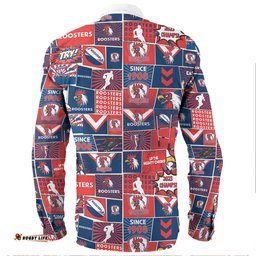 Sydney Roosters Long Sleeve Button Shirt - Team Of Us Die Hard Fan Supporters Comic Style