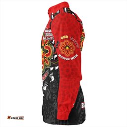 Australia Long Sleeve Button Shirt Aboriginal Inspired Naidoc Symbol Pattern