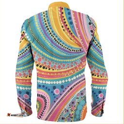 Australia Aboriginal Long Sleeve Button Shirts - Australian Indigenous Aboriginal Art Vivid Pastel Colours Ver 3 Long Sleeve Button Shirts