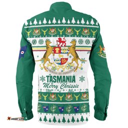 Tasmania Christmas Long Sleeve Button Shirt - Merry Chrissie Long Sleeve Button Shirt