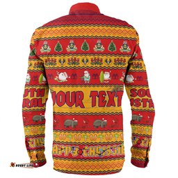 South Australia Christmas Custom Long Sleeve Button Shirt - Happy Chrissie Ugly Style Long Sleeve Button Shirt